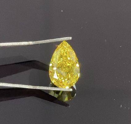 Il laboratorio brillante di CVD del taglio HPHT della pera ha creato il diamante giallo 1-1.3ct