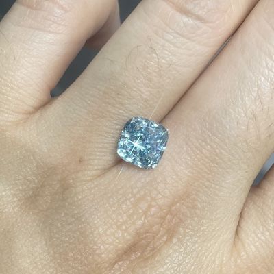 Grande laboratorio blu intenso operato Diamond Cushion Shape 4.55ct di CVD