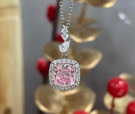 il laboratorio rosa del taglio del cuscino 1.63ct CONTRO l'oro bianco di Diamond Necklace 18k personalizza il servizio