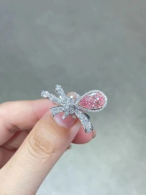 Anello di diamante sintetico 18 carati Anelli in oro bianco