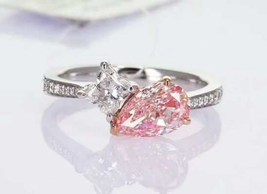 Anello di fidanzamento Anello di nozze Anello di diamante Anello di laboratorio Creato Diamanti colorati Perla Quattro foglie Trevi tagliato