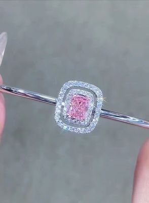 Braccialetti rosa di diamanti di laboratorio Radiant Cut Radiant Shape NGTC Certificato
