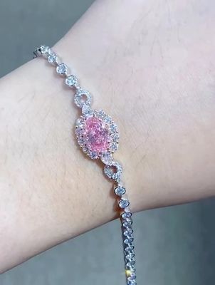 Braccialetti di diamanti di laboratorio di colore elegante, di colore rosso, braccialetti da tennis di diamanti, 2,08ct.