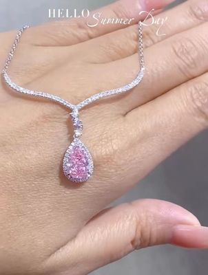 1.97ct Collante di diamanti di laboratorio Collare di pere taglio rosa colore personalizzato