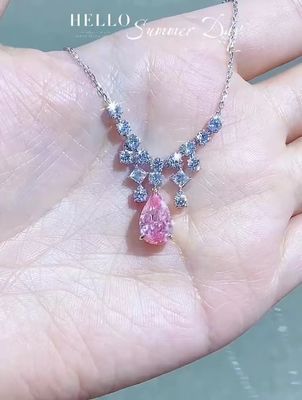 IGI Certified Laboratory Coltivato Diamante Pendenti Perla Taglio 2.84ct Rosa Colore Raffinato