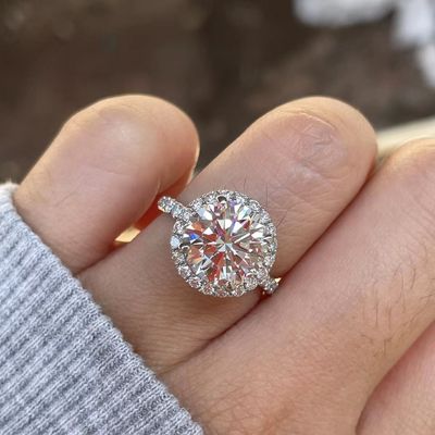 18K Oro Reale DEF VS Laboratorio Cresciuto Anello Diamante Gioielli Pregiati Custom