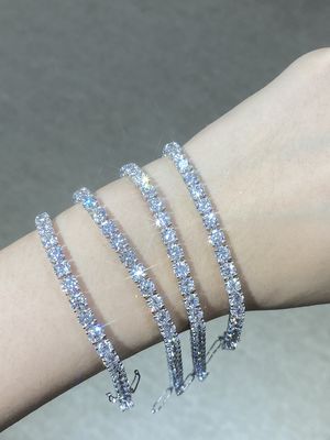 Braccialetto di diamanti sintetici di laboratorio Bijuteria personalizzata Braccialetto da tennis