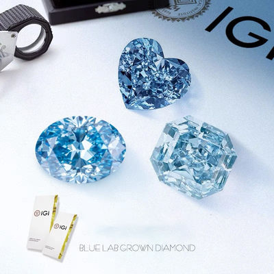 Diamanti blu coltivati in laboratorio Diamanti personalizzati con certificazione IGI Opzioni di gioielleria