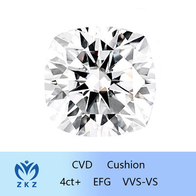 Grandi dimensioni 4CT + Cushion forma CVD Laboratorio di diamanti coltivati Fabbrica prima fonte