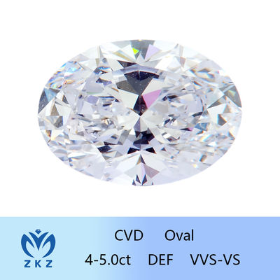 Sintetico incolore 4-5ct CVD Laboratorio Cresciuto Ovale Diamante 10 Mohs Durezza