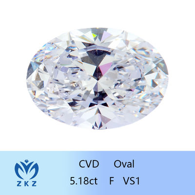 ZKZ Diamantoni di grandi dimensioni 5.18ct Certificato Diamante di laboratorio ovale sciolto VS1 Chiarezza