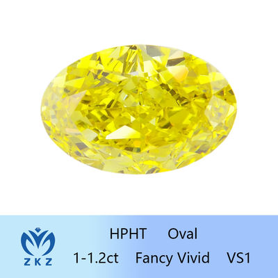 L'ovale del diamante VS1 di ZKZ ha tagliato i diamanti sviluppati laboratorio giallo operato 1-1.2ct
