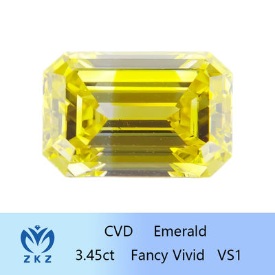 Il laboratorio sciolto di HPHT ha creato Diamond Emerald Cut giallo IGI diplomato