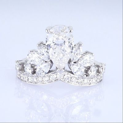 18K Corona in stile di laboratorio cresciuto diamante anello belle donne design principessa bianco di laboratorio cresciuto anello di diamante