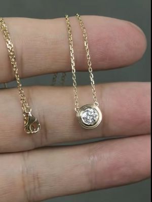 Collare di diamanti di forma rotonda di laboratorio cresciuto per regalo per occhio fortunato Colletto per gioielli
