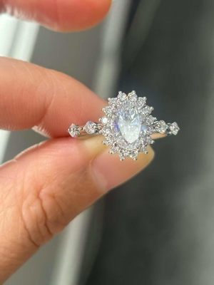 1.168ct Bello Ovale Bianco Laboratorio Cresciuto Anello Diamante DEF VVS PT950 EX